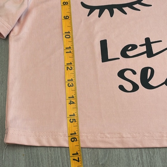 Women’s Pajama Shorts Black and White Stripe and Pink Top Let Me Sleep - Picture 7 of 12